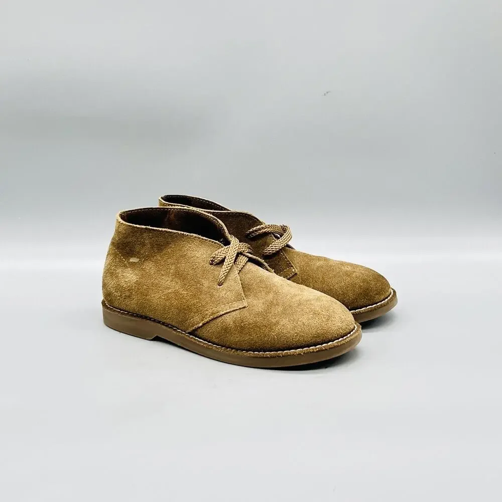 J Crew Boots Boys 3 Brown Suede Chukka Desert Ankle Lace Up Casual Crewcuts
